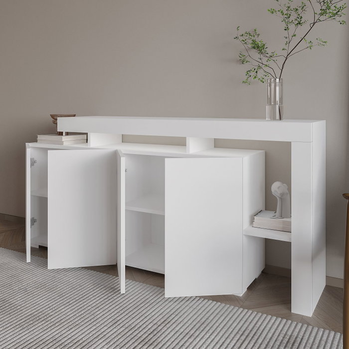 Hanah Home Beliz - Consola Blanca con Luces LED